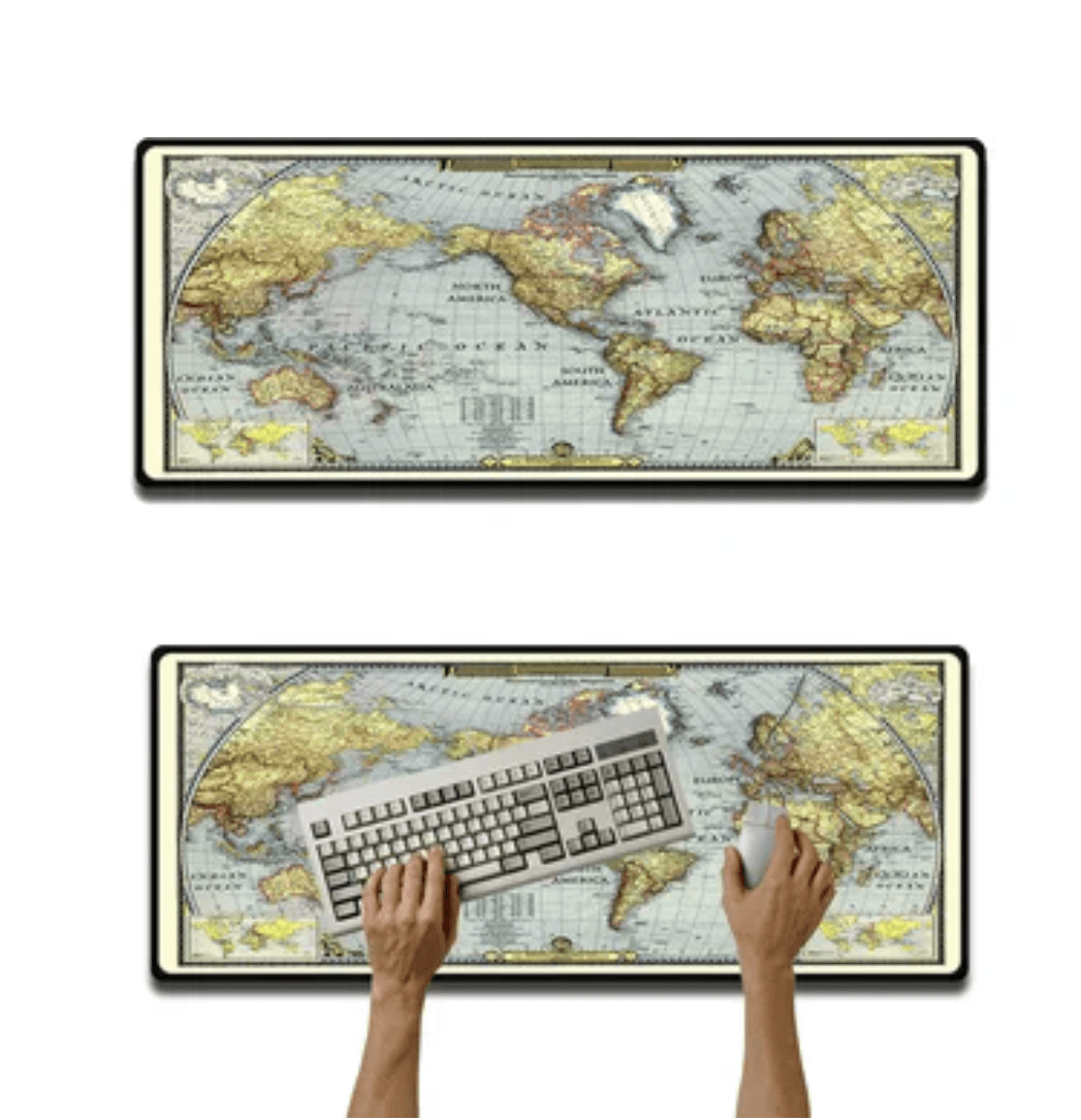Mouse pad Base Escritorio Extra Large 30x80cm Computador Mapa globo t