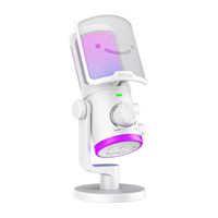 Fifine - Micrófono Ampligame AM6 RGB USB Cardioide - White