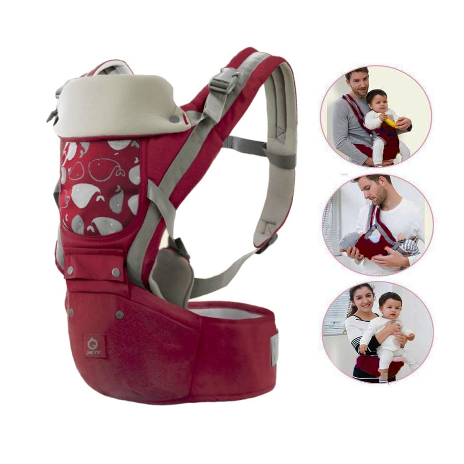 Canguro Para Bebé Ergonómico Ballena 3 en 1 Guinda