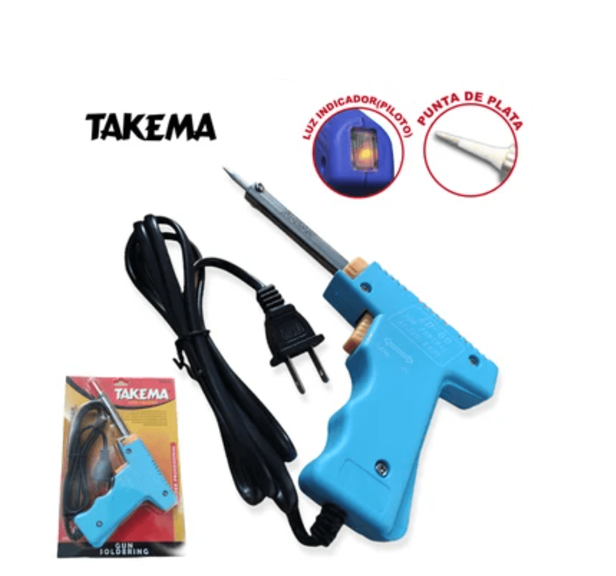 Cautin tipo Pistola punta de plata 30W-70W TAKEMA ZD-90 Soldar