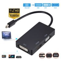 Convertidor 3 en 1 Thunderbolt Mini Displayport A Hdmi Vga Dvi Blanco