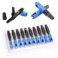 Blister 10 conector rapido Fibra optica SC/UPC SM 0.3dB FTTH 60mm