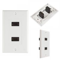 Placa ABS HDMI Faceplate Hdmi Hembra 2 Puestos 1080P TRAUTECH EMPALME