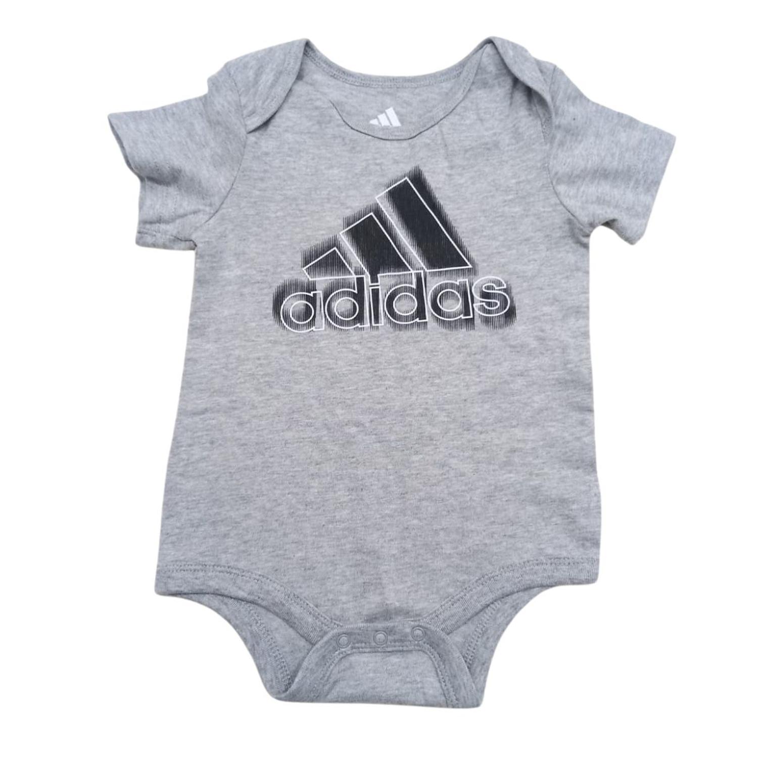 Packx2 Bebecrece Bodysuit Adidas - Gris y Negro 6 meses