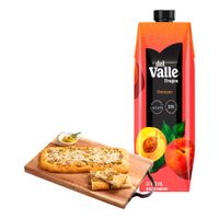Pack Focaccia de Aceituna Verde 1un + Bebida de Durazno FRUGOS Caja 970ml