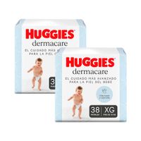 Pack Pañal HUGGIES Dermacare Talla XG Paquete 38un x 2un