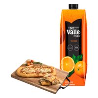 Pack Focaccia de Tomate 1un + Bebida FRUGOS Sabor a Naranja Caja 970ml