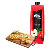 Pack Focaccia de Aceituna Refrigerada 1un + Bebida FRUGOS Sabor a Manzana Caja 970ml