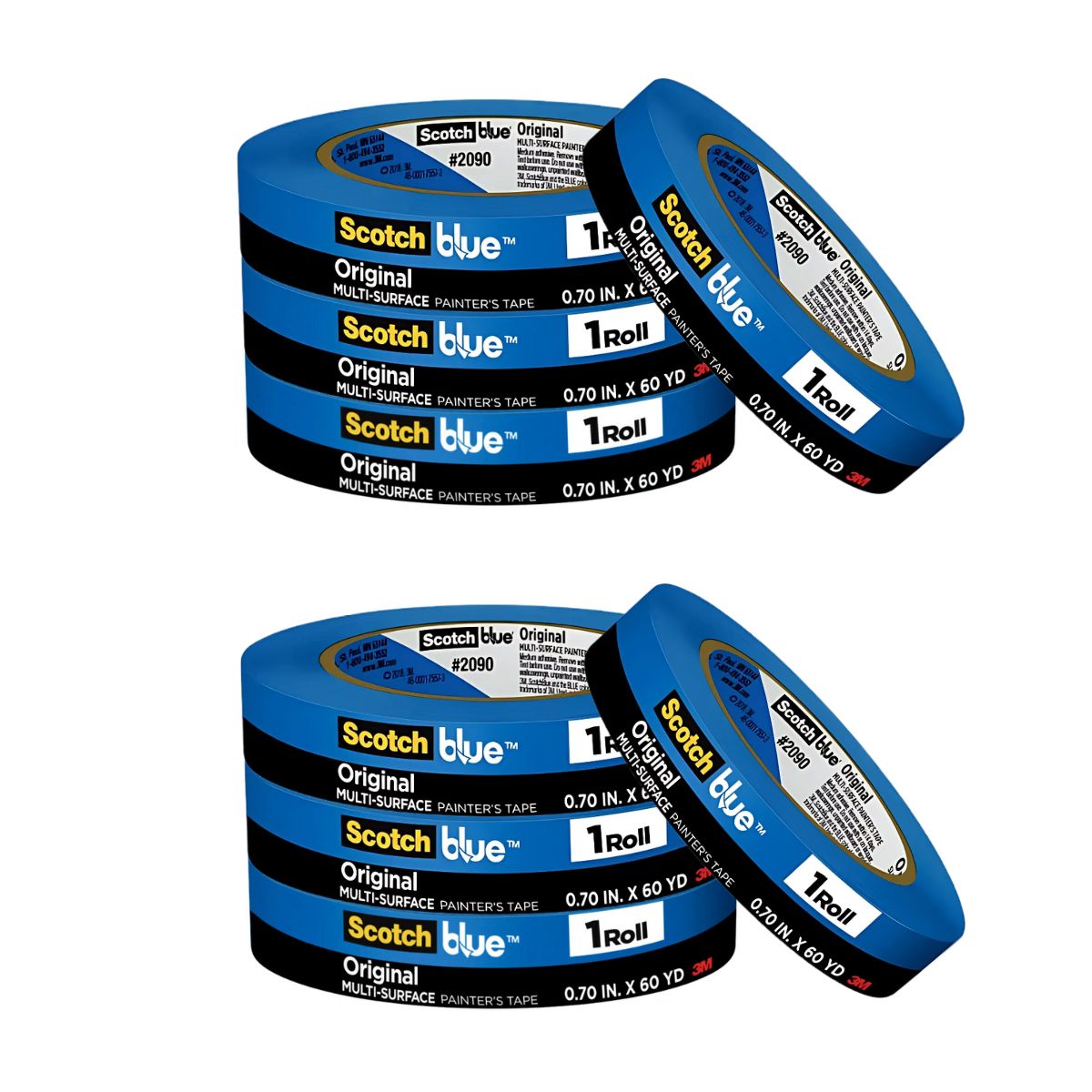 Pack x8 Cinta ScotchBlue Multisuperficie 18 mm x 54,8 m