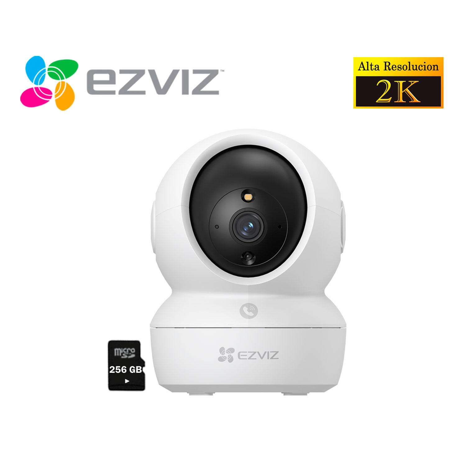 Ezviz Cámara Wifi H6C PRO 3MP Gira 360 Boton Llamada + Micro SD 256Gb