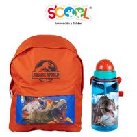 Mochila Jurassic Park A4 Tela + Botella