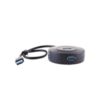Hub 4 Puertos Usb 3.0 5gbps Cable 30cm Redondo Delgado