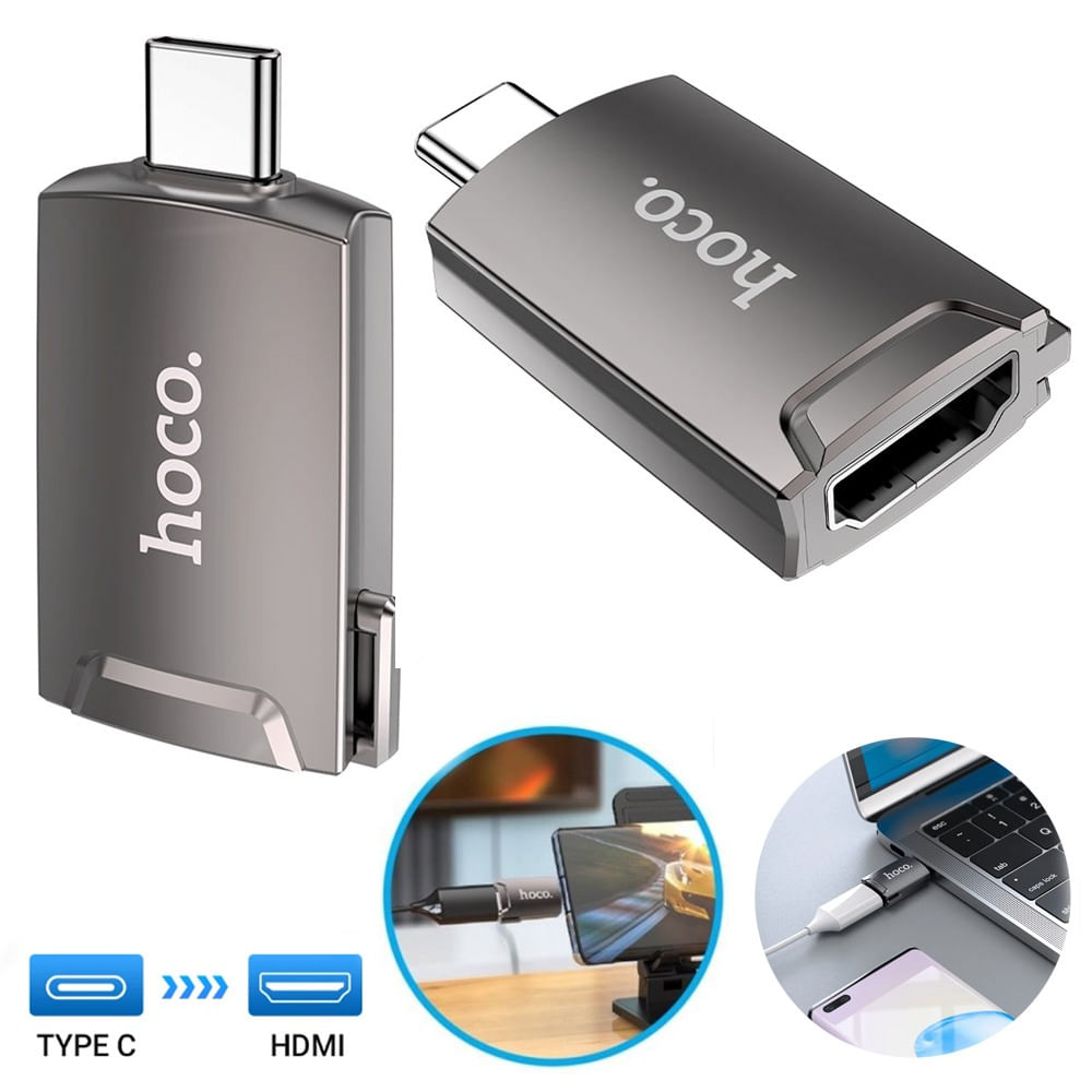 Adaptador convertidor tipo c a HDMI HOCO UA19 4k ultra HD