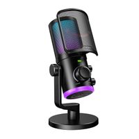 Fifine - Micrófono Ampligame AM6 RGB USB Cardioide - Black