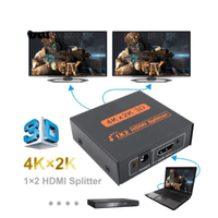 Splitter Hdmi 1x2 2.0 Full Hd 4k 2160p Multiplica Señal Conecta 2 tv