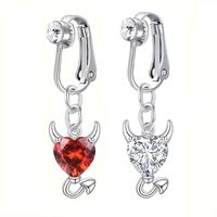 Set x 2 Piercings a presión falso para ombligo diablito