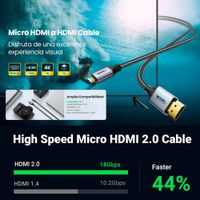 Cable Micro Hdmi a Hdmi 3 Metros NETCOM 2.0 4K 60 Hz ULTRA HD eARC
