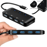 Hub 4 Puertos independientes Usb 3.0 Tipo C 5gbps Indicador led