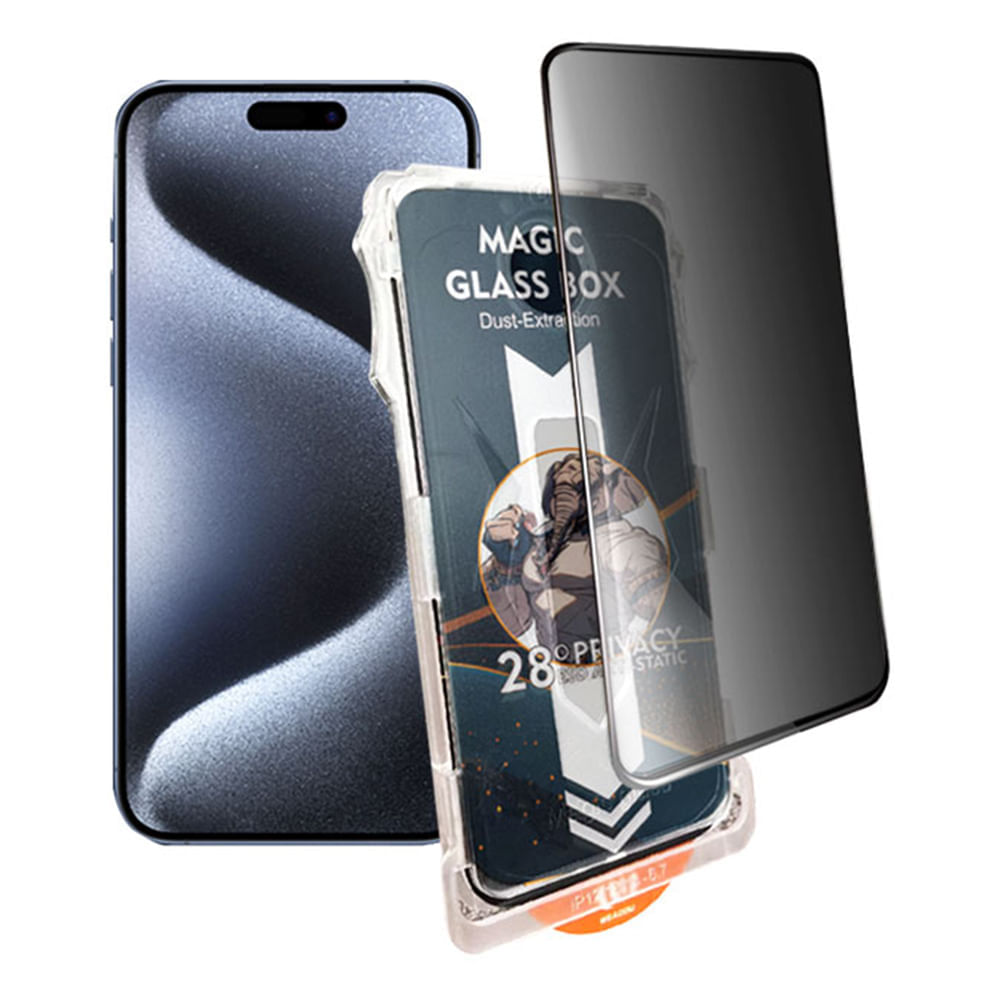 Protector de pantalla antiespía para iPhone 15 pro, con kit de aplicación fácil