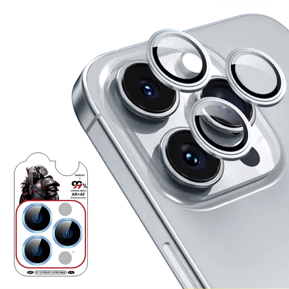 Protector de cámara para iPhone 15 Pro Max, transparente, con aplicador