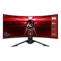 Monitor gamer 34"" Asrock PG34WQ15R3A Wi-Fi, Panel VA, WQHD (3440 x 1440), 165Hz, 1ms, entradas HDMI/ DisplayPort