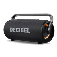 Parlante Bluetooth Decibel Soundbox Max 110W RMS, hasta 12 horas de duración, resistente al agua y al polvo IPX6, función Powerbank, negro