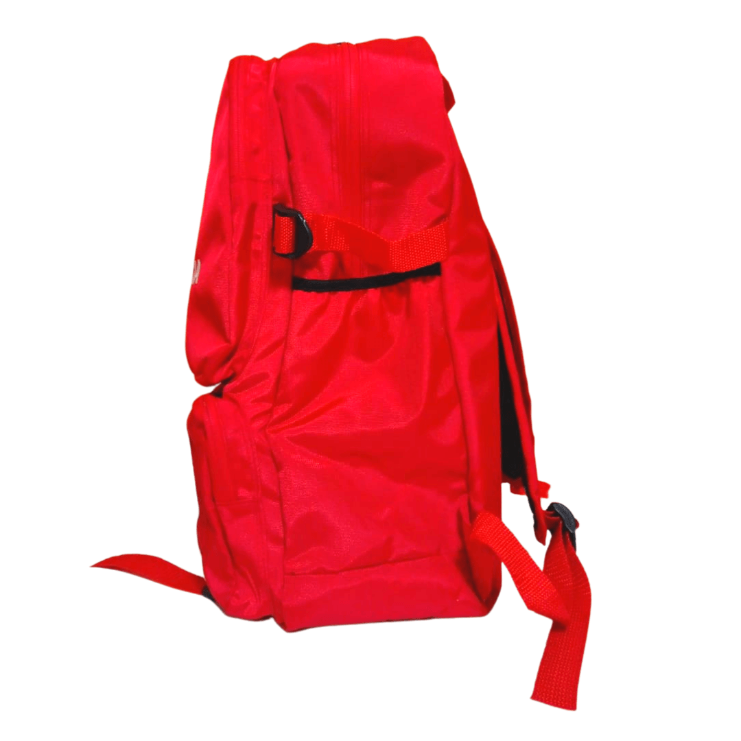 Mochila De Emergencia Tela Nylon + Botiquín Portátil Rojo