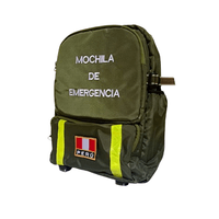 Mochila De Emergencia Tela Nylon + Botiquín Portátil Verde