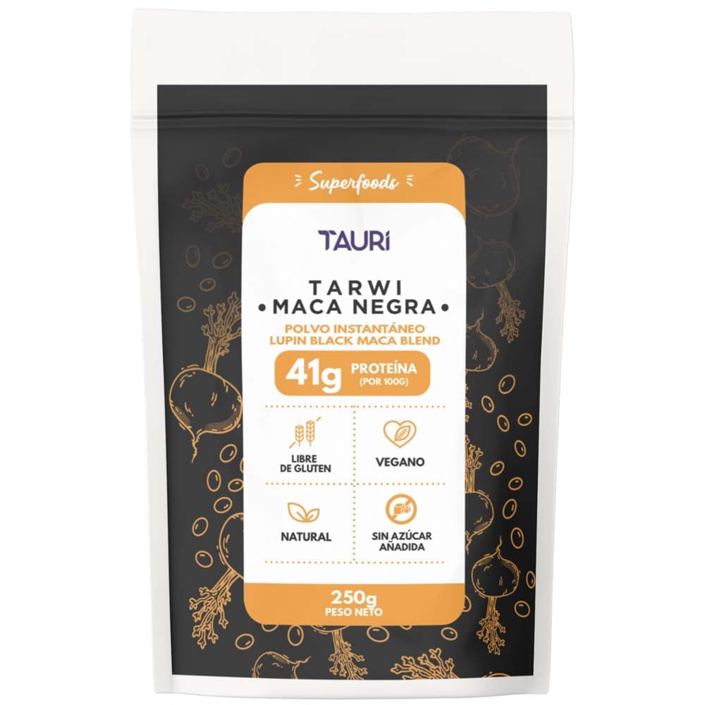Polvo Instantáneo de Tarwi TAURI con Maca Negra Doypack 250g