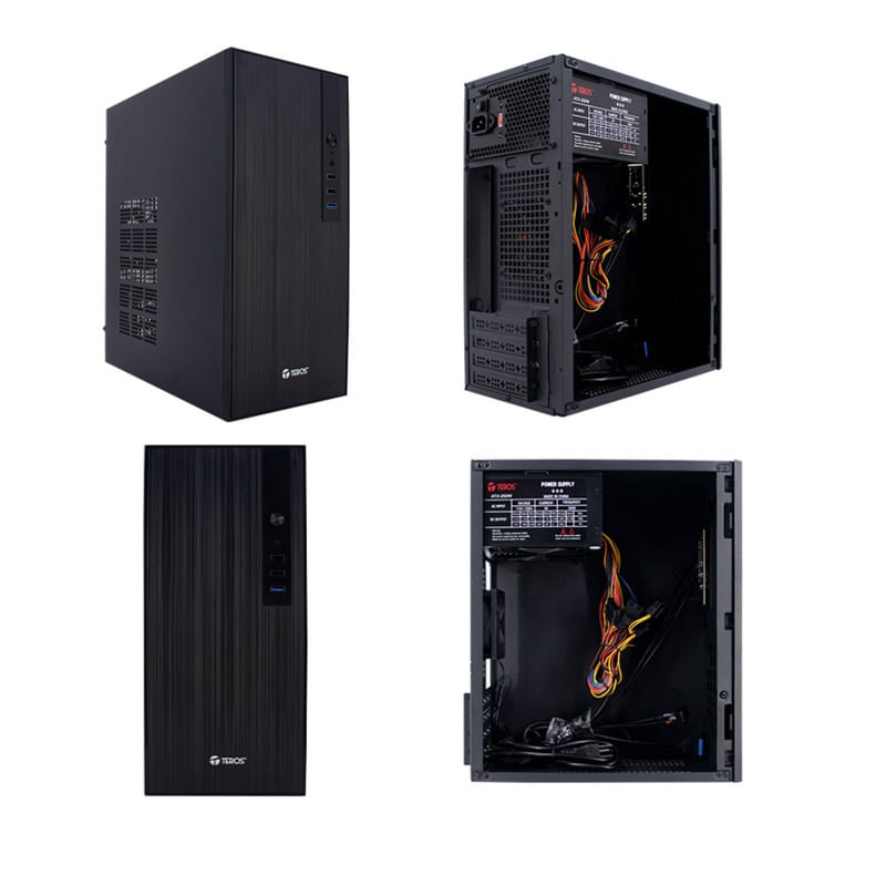 Case TEROS TE-1034S Mini Tower ATX 250W USB 3.0 2.0 audio HD negro