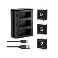Kit de 3 baterías + cargador triple para Gopro HERO 09,10,11,12 K&F