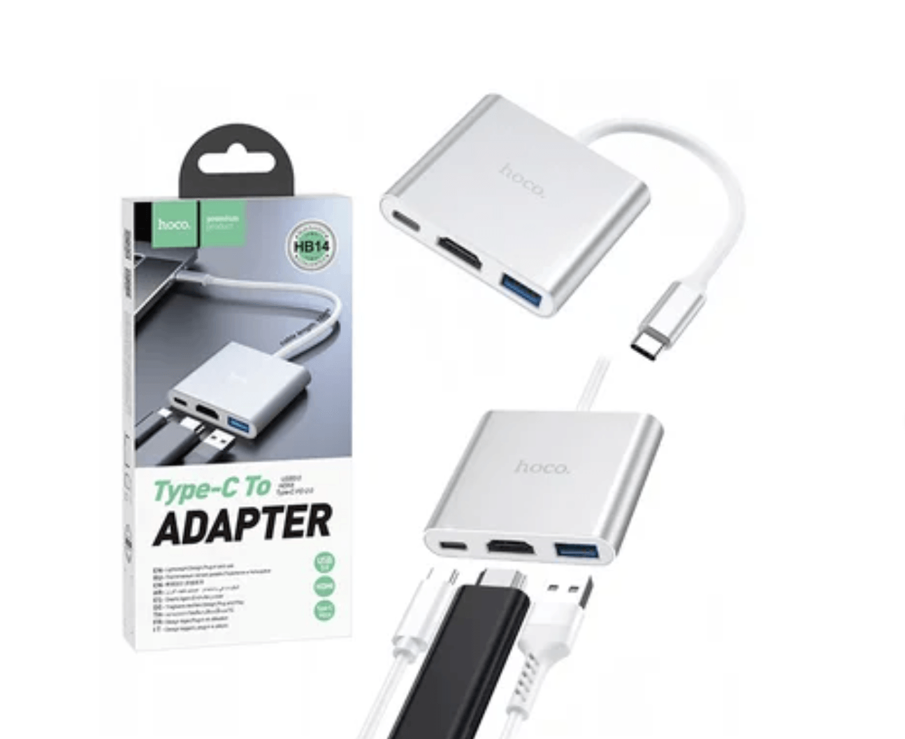 Convertidor Tipo C a HDMI 4k USB 3.0 tipo C 3 En 1 Hoco
