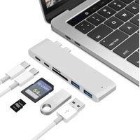 6 en 1 tipo C a USB 3.0 + TF Micro SD Lector de tarjetas hub adaptador