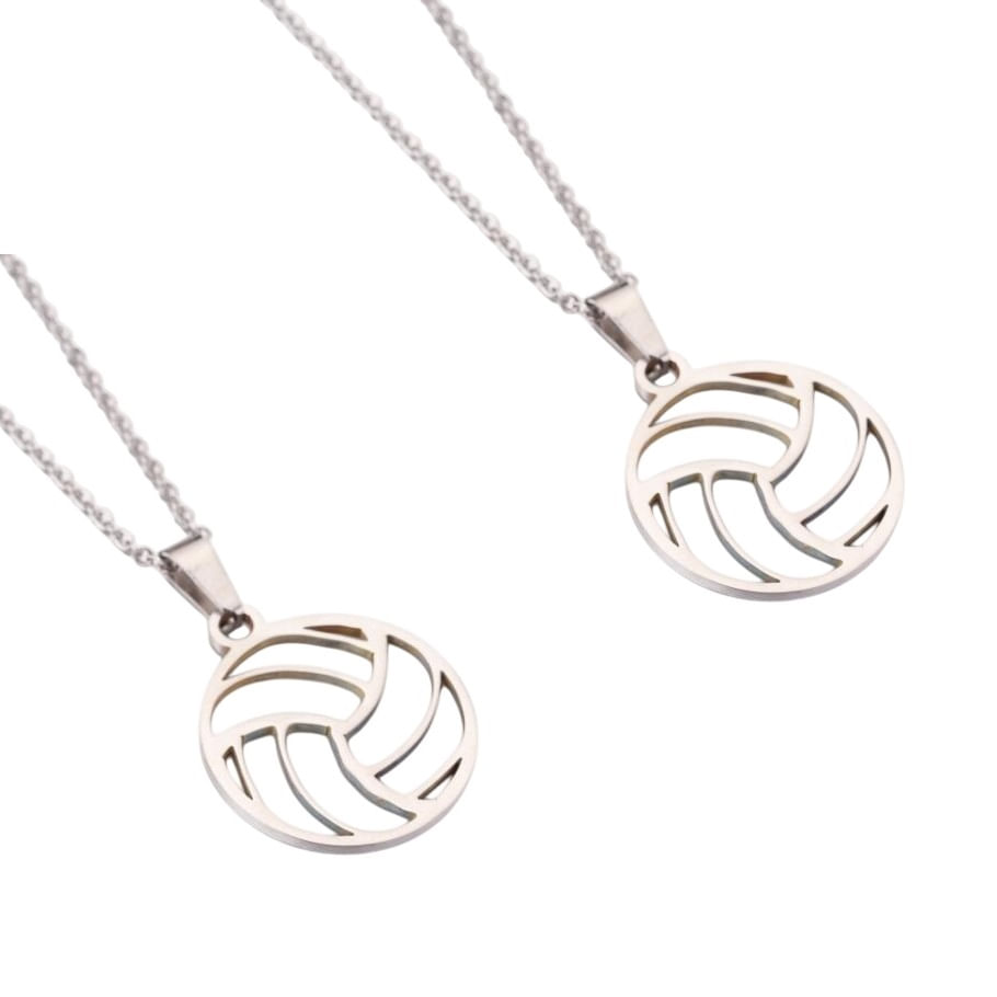 Set x 2 collares pelota de Voley plateado regalo mejores amigos o pareja San Valentín aniversario am