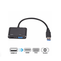 Convertidor USB 3.0 a Hmdi 4k VGA con audio 3.5mm 3 en 1 Multiport hub