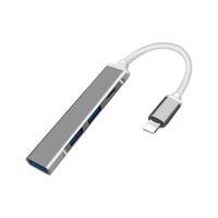 Adaptador de ALUMINIO iPhone/ iPad a 3 puertos USB 3.0 y puerto IOS para carga