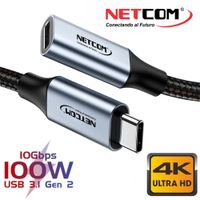 Cable Extension USB C 3.1 Tipo C Gen 2 3 Metros NETCOM 4k 100W 60Hz