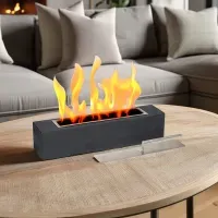 FireStone - Centro de Llama de Mesa de Hormigón con Estilo Minimalista