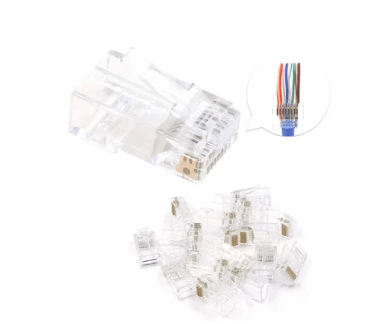 Plug Conector Rj45 Cat 5 Cat5e Para Extensión X 1000 Unidades