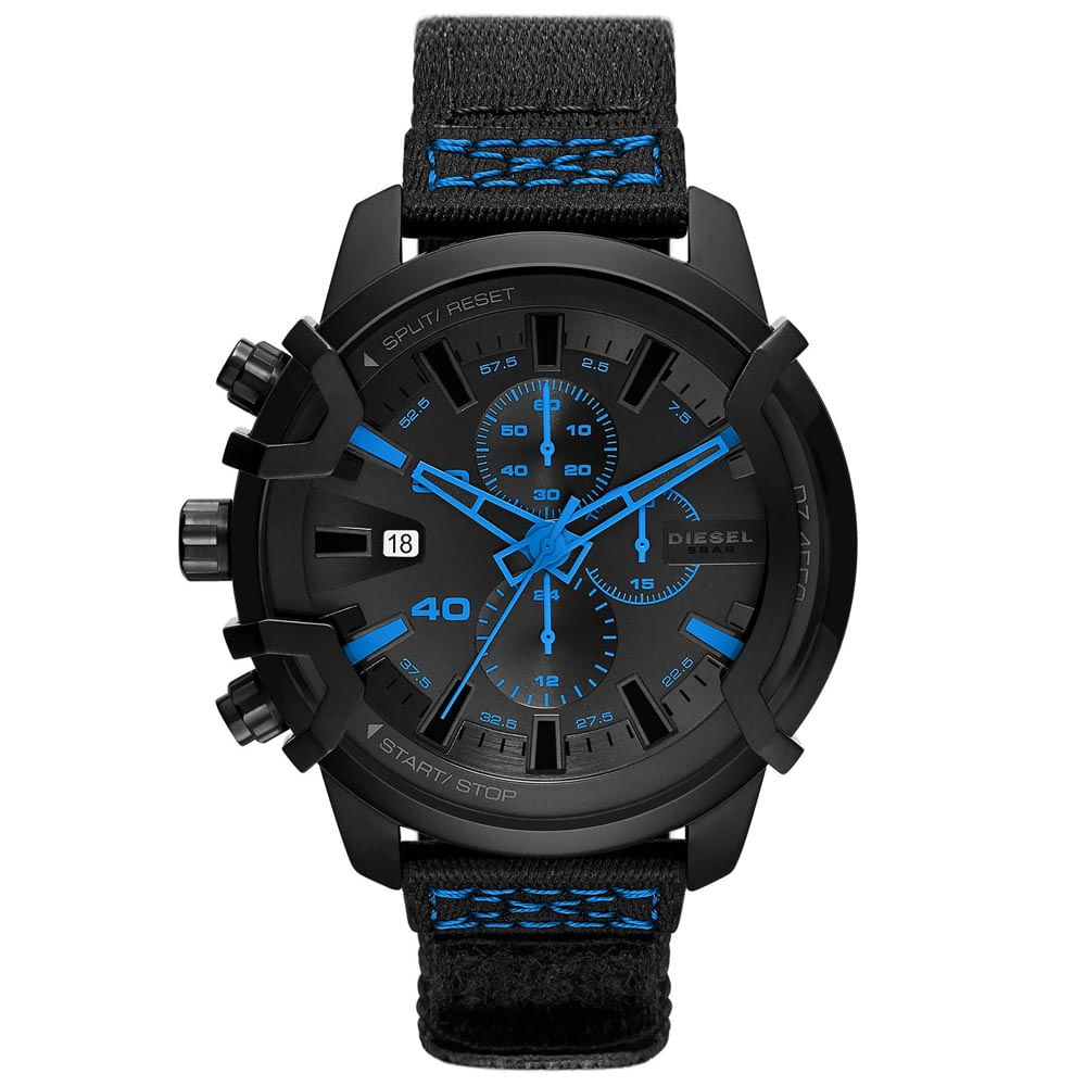 Reloj Diesel Griffed DZ4553 Edicion Limitada Fecha Cronometro Acero Inoxidable Correa de Nailon