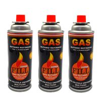 3 Gas Butano Ultra Refinado valvula universal cocinillas Fill
