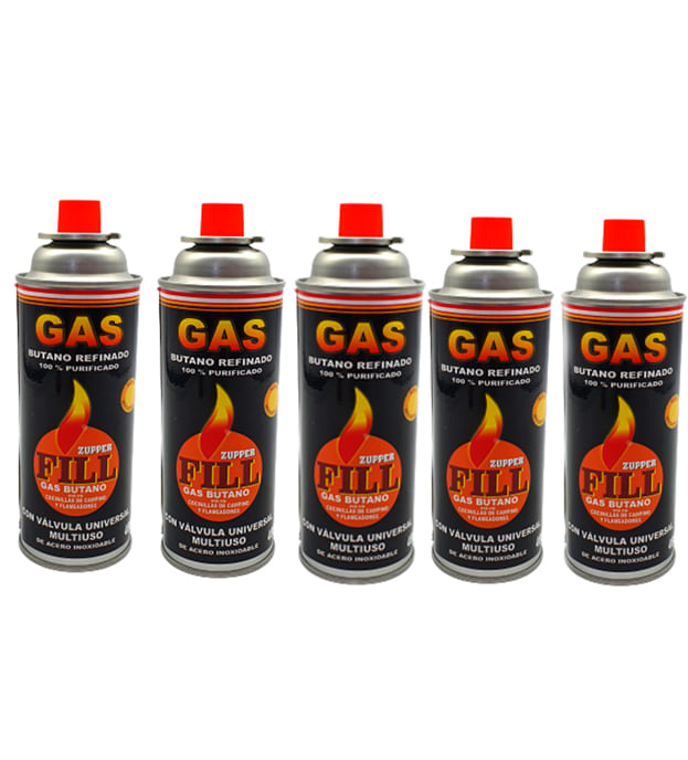 5 Gas Butano Ultra Refinado valvula universal cocinillas Fill