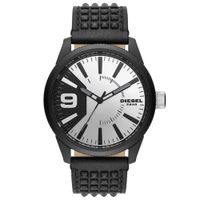 Reloj Diesel Rasp DZ1963 Correa de Cuero Negro Amarillo Dial Pleteado