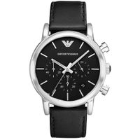 Reloj Emporio Armani Luigi AR1733 Fecha Cronómetro Correa de Cuero y Dial Negro