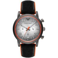 Reloj Emporio Armani Luigi AR11174 Acero Mate Correa Silicona Negro