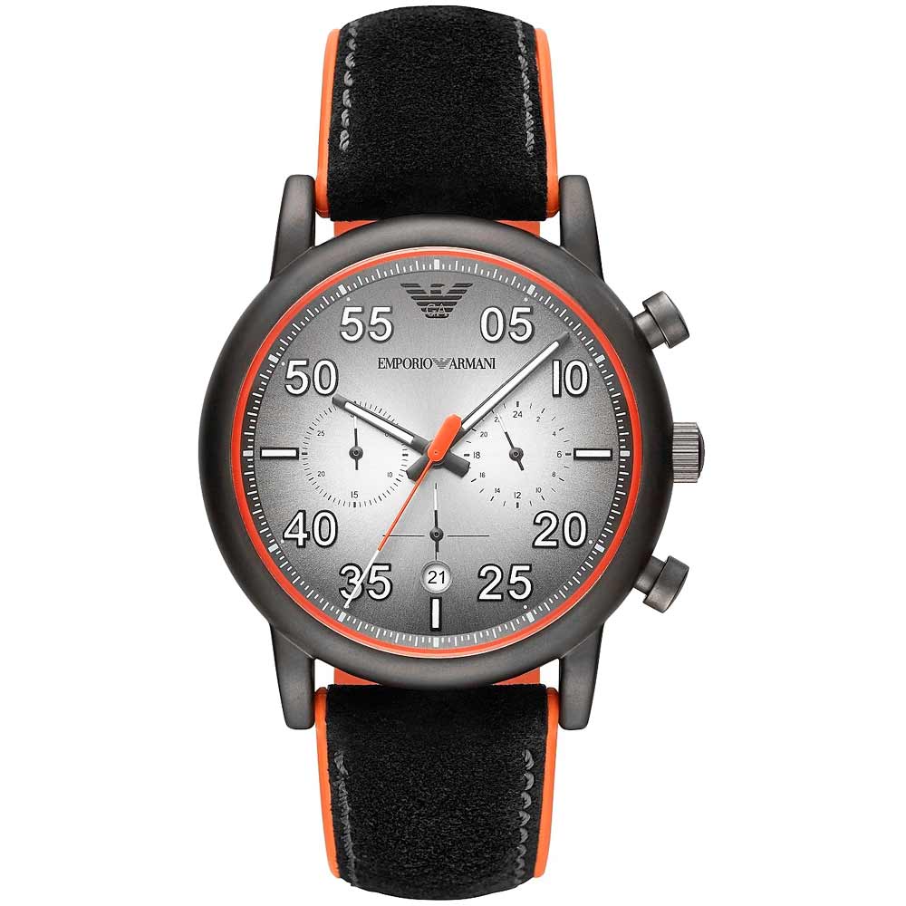 Reloj Emporio Armani Luigi AR11174 Acero Mate Correa Silicona Negro