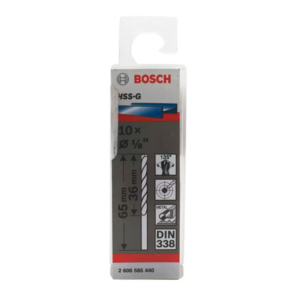 Bosch Broca Metal HSS-G X10U 3.2mm 1/8""