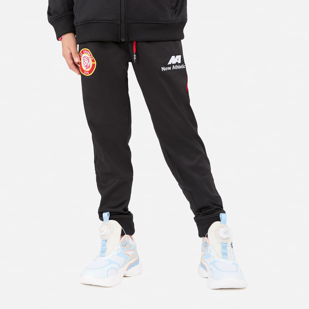 Jogger Chankas Kids Negro Con Rojo Unisex