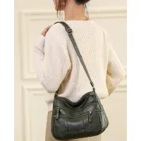 Bolso de Cuero Rivet™ con Múltiples Bolsillos para Mujer