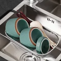 RetractaDrain™ - Cesta de Drenaje Retráctil de Acero Inoxidable con Mango Reforzado para Lavado de A